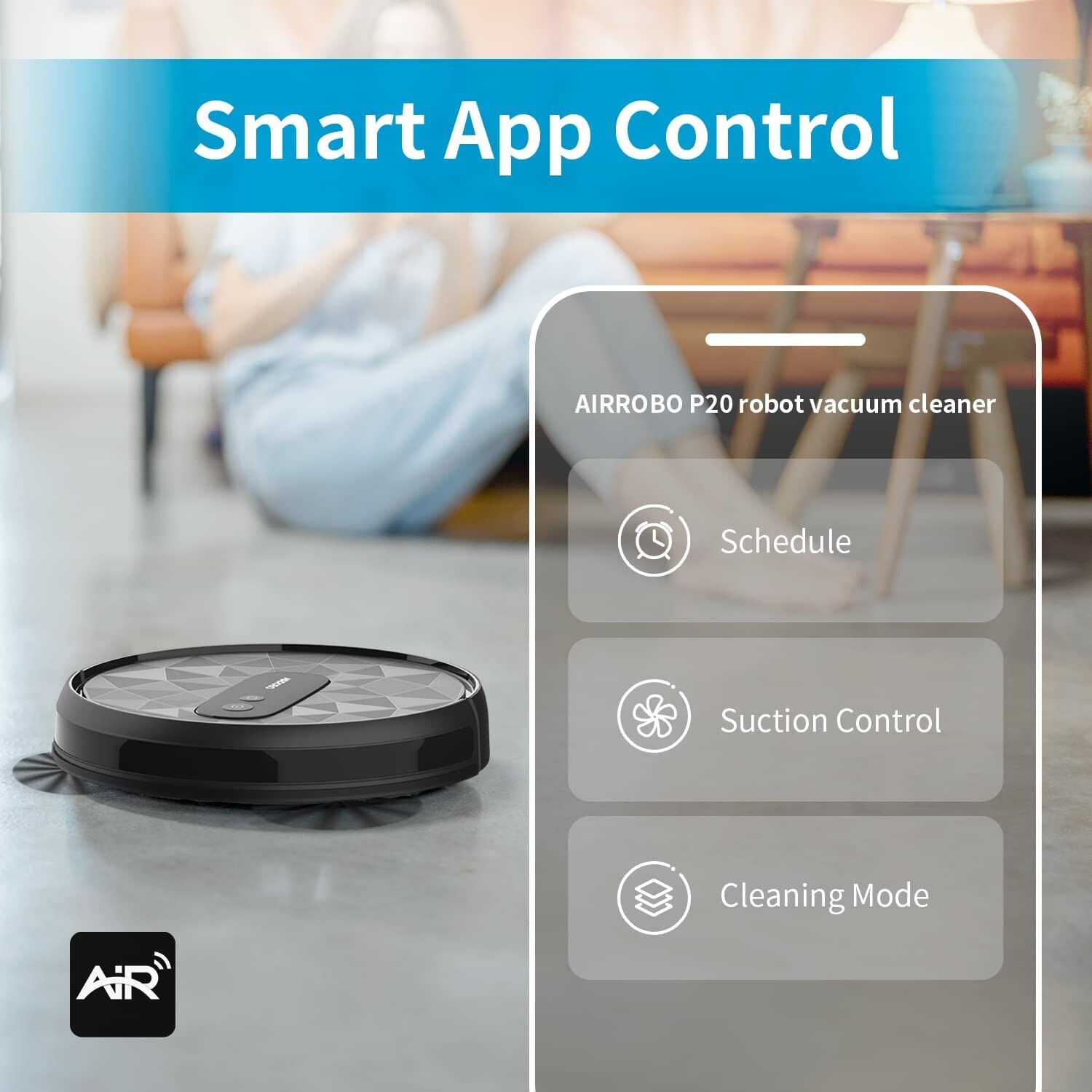 Refurbished AIRROBO P20 Automati Robot Vacuum Cleaner 2800Pa for Home Pet Hair