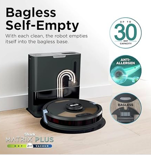 Shark Matrix Plus 2-in-1 Robot Vacuum & Mop with Self-Empty Base UR2650WS