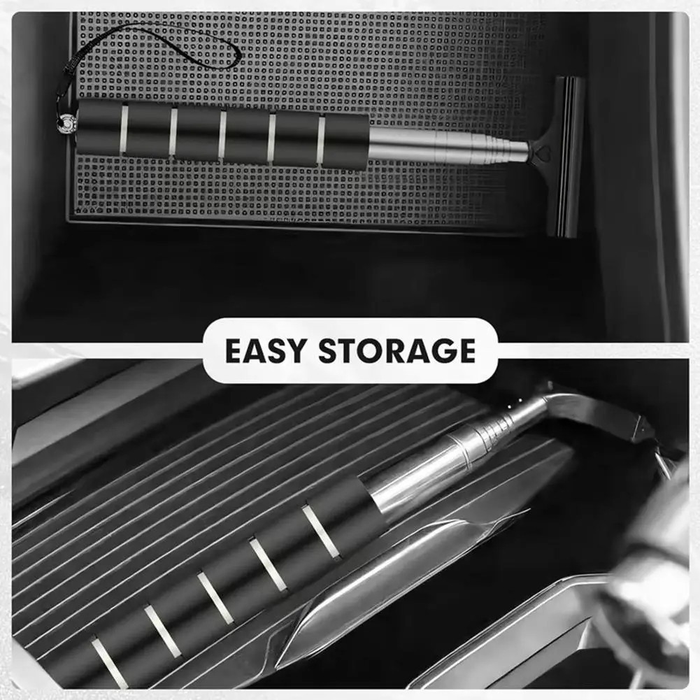 Portable Car Window Wiper Extendable Handle Glass Mirror Cleaner Cleaning Tool