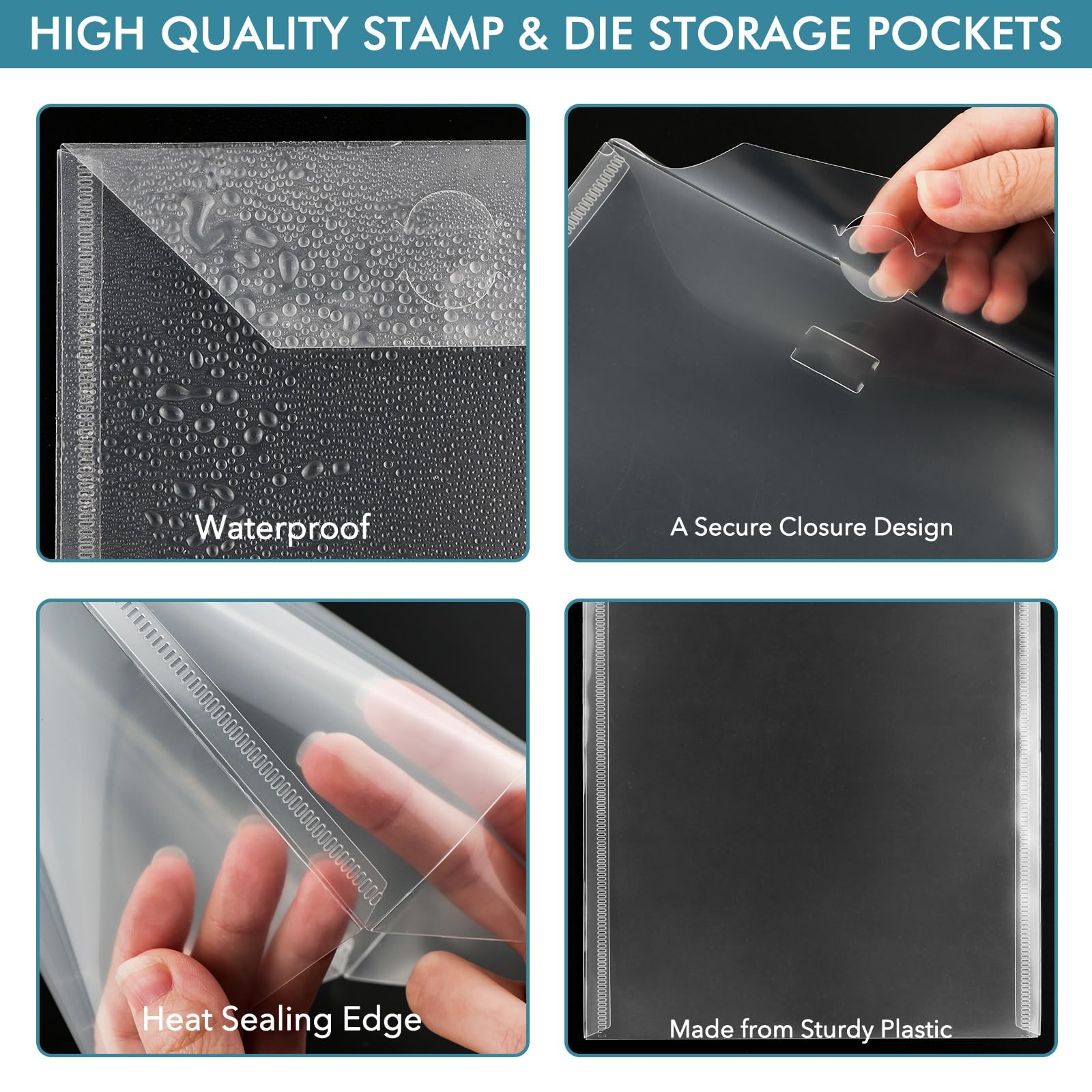 Resealable Plastic Storage Envelopes Pockets For Dies Stencil 7×9.4 In 50 PCS