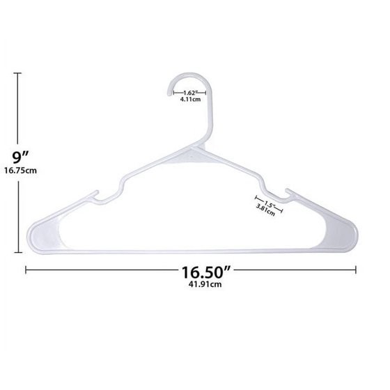 Mainstays Plastic Notched Clothing Hangers, Black, 50 Pack – Durable & Lightweig