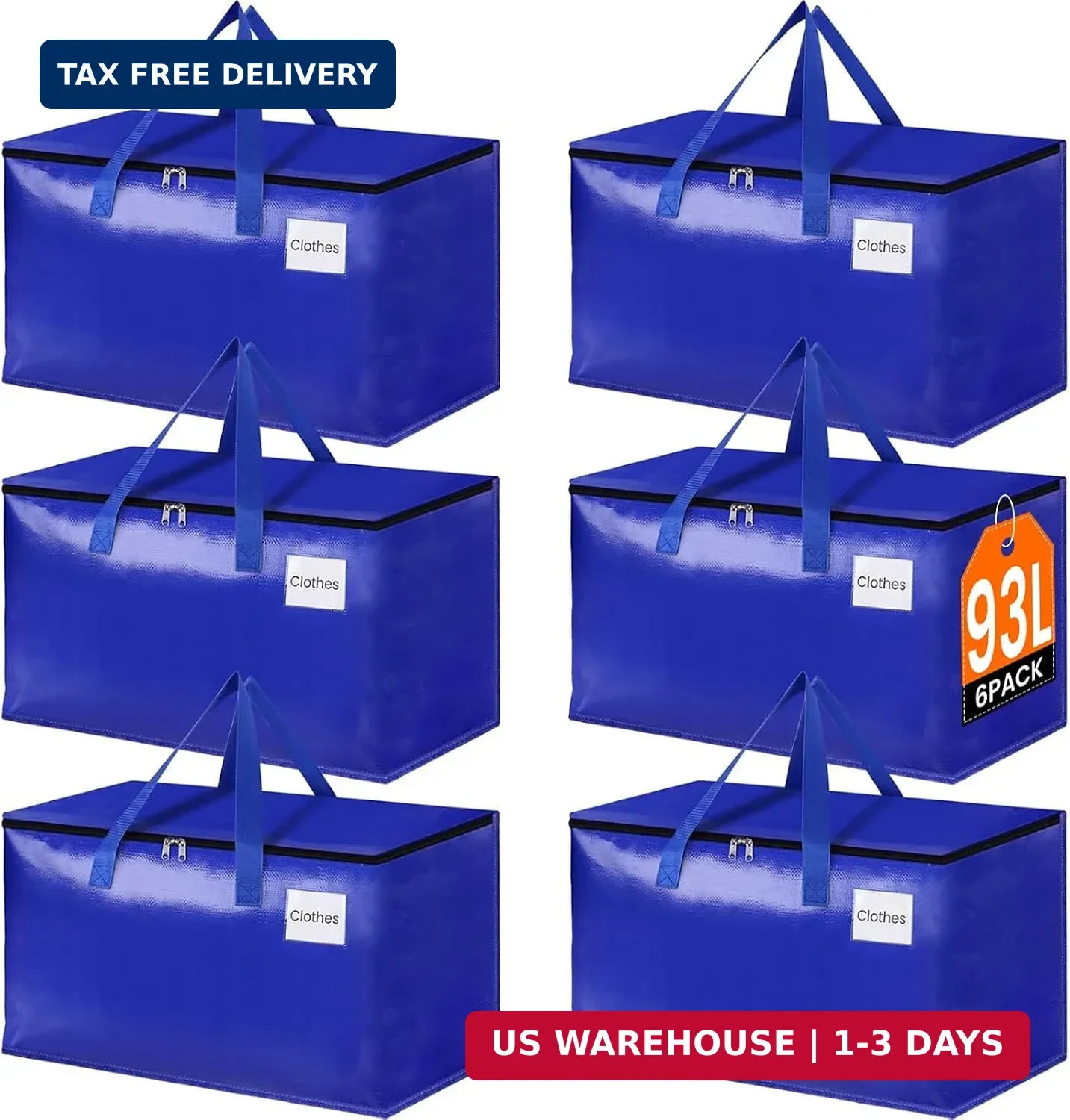 StorageRight Moving Bags-Heavy Duty Moving Boxes, Storage Totes with Zipper, Rei
