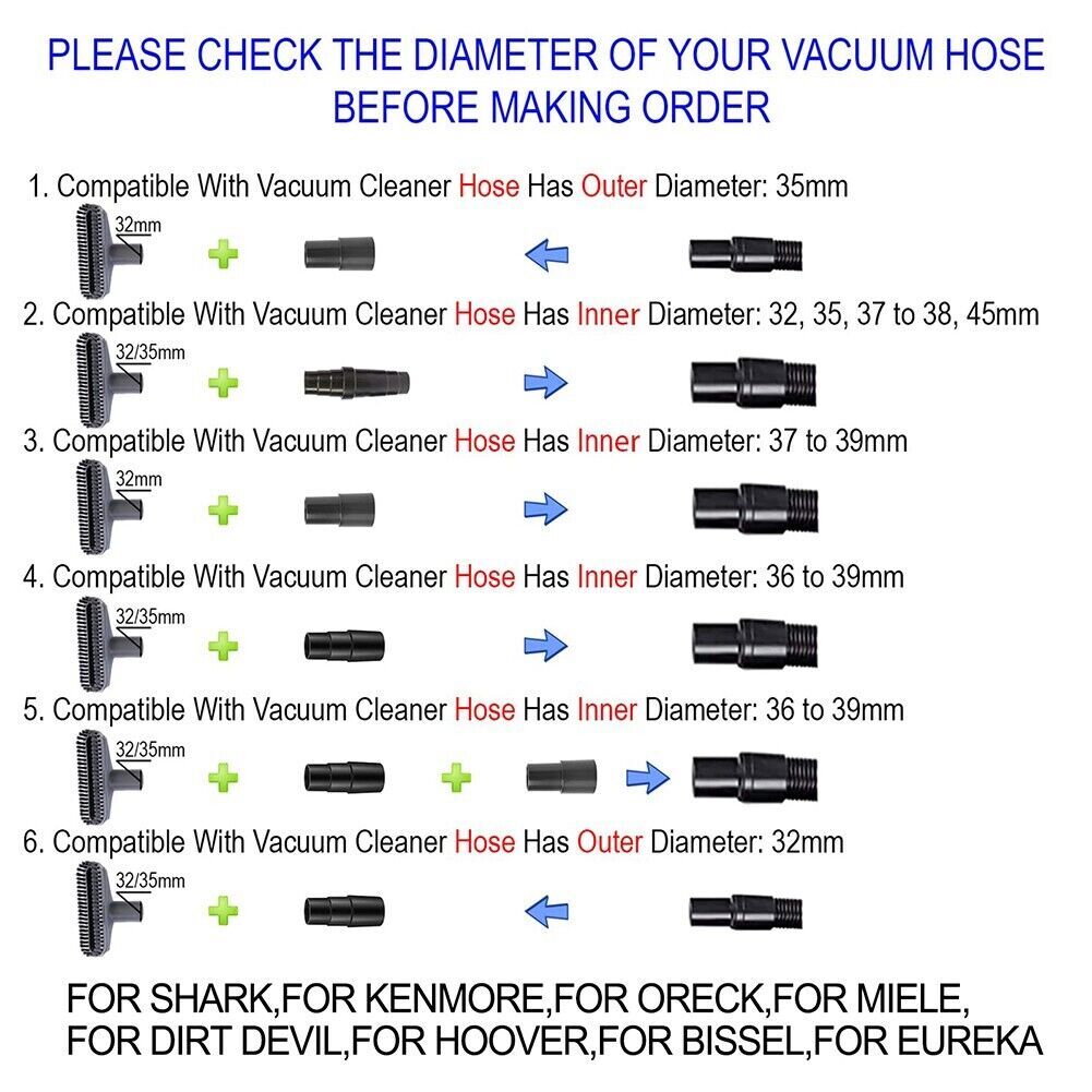 5*Universal Vacuum Hose Adapter Vacuum Cleaner Adapter Shop Vac Hose Accessories