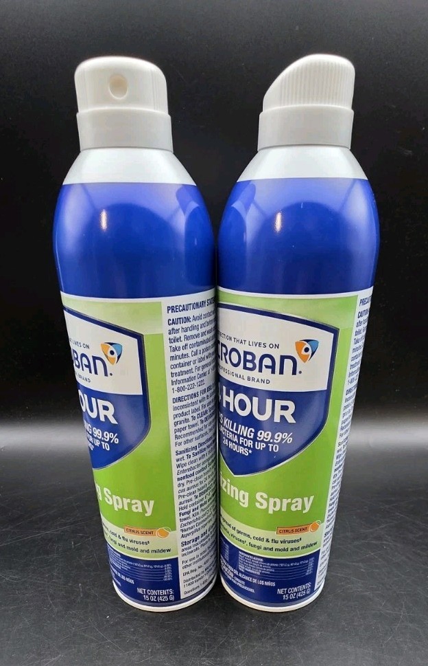 2 Microban 24 Hr Disinfectant Sanitizing Spray 15 Oz Cans Fresh Scent