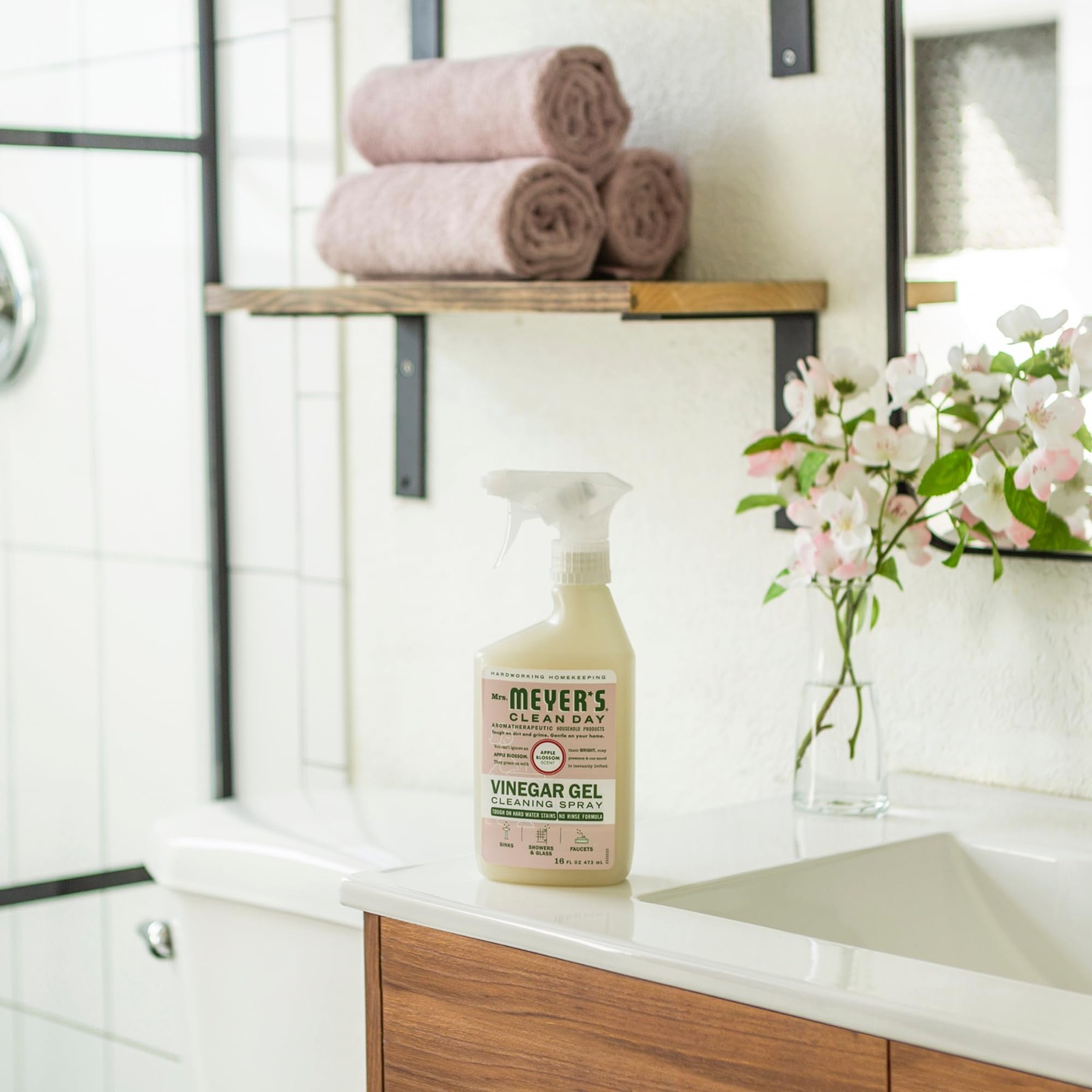 MRS. MEYER’S CLEAN DAY Vinegar Gel Cleaning Spray, Bathroom Use, NoRinse Form…