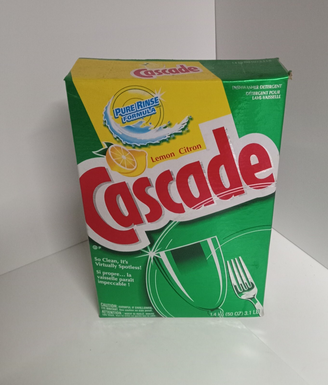 Cascade Lemon 1990s VINTAGE dishwasher powder 2.5Lbs Left Pure Rinse Formula