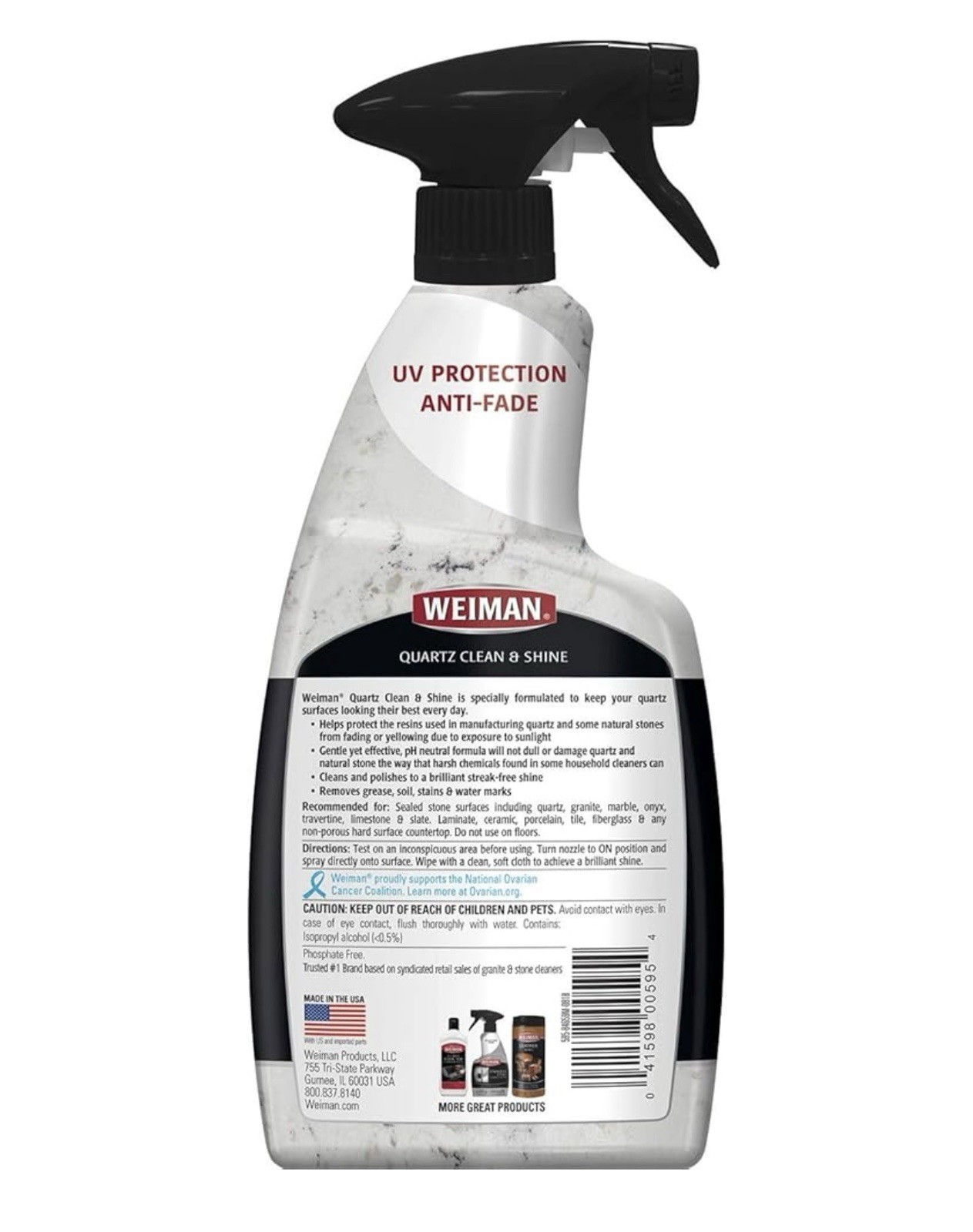 Weiman Quartz Daily Cleaner 24 oz for Quartz, Granite, Marble -Citrus Scent