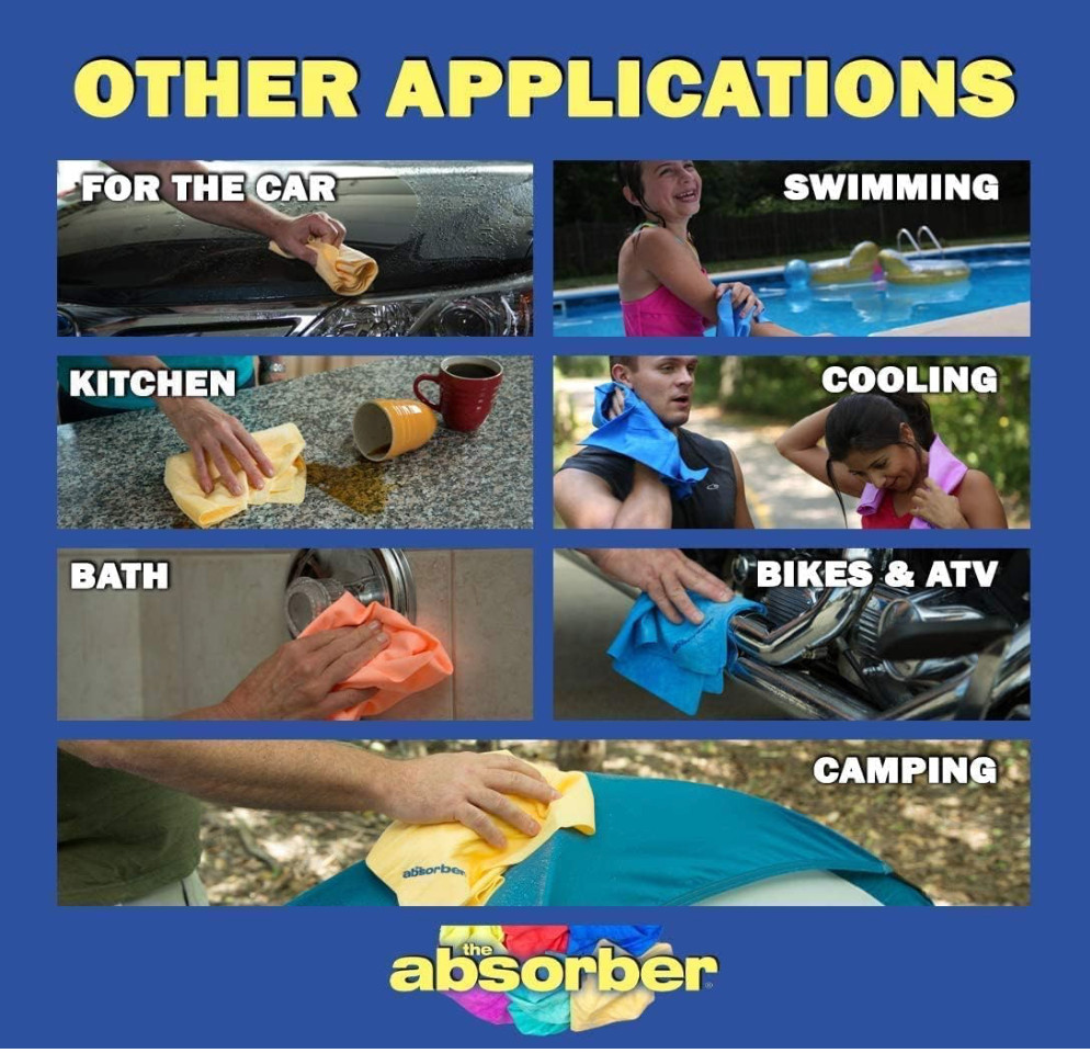 the absorber Large 27-Inch x 17-Inch, Natural Tan – Synthetic Drying Chamois…