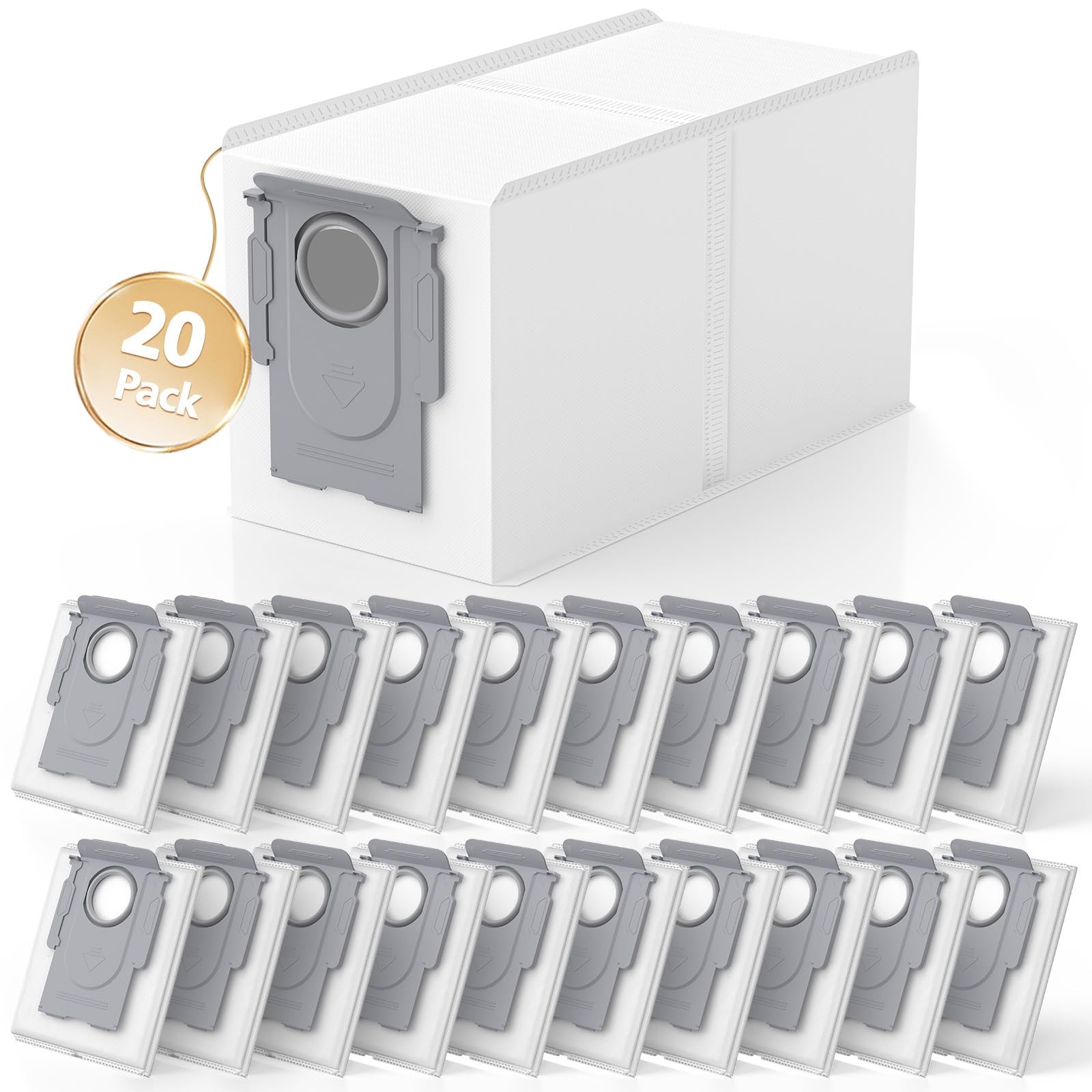20 Pack QRevo Dust Bags for Roborock Qrevo S Pro QV 35A Qrevo S5V and for Saros