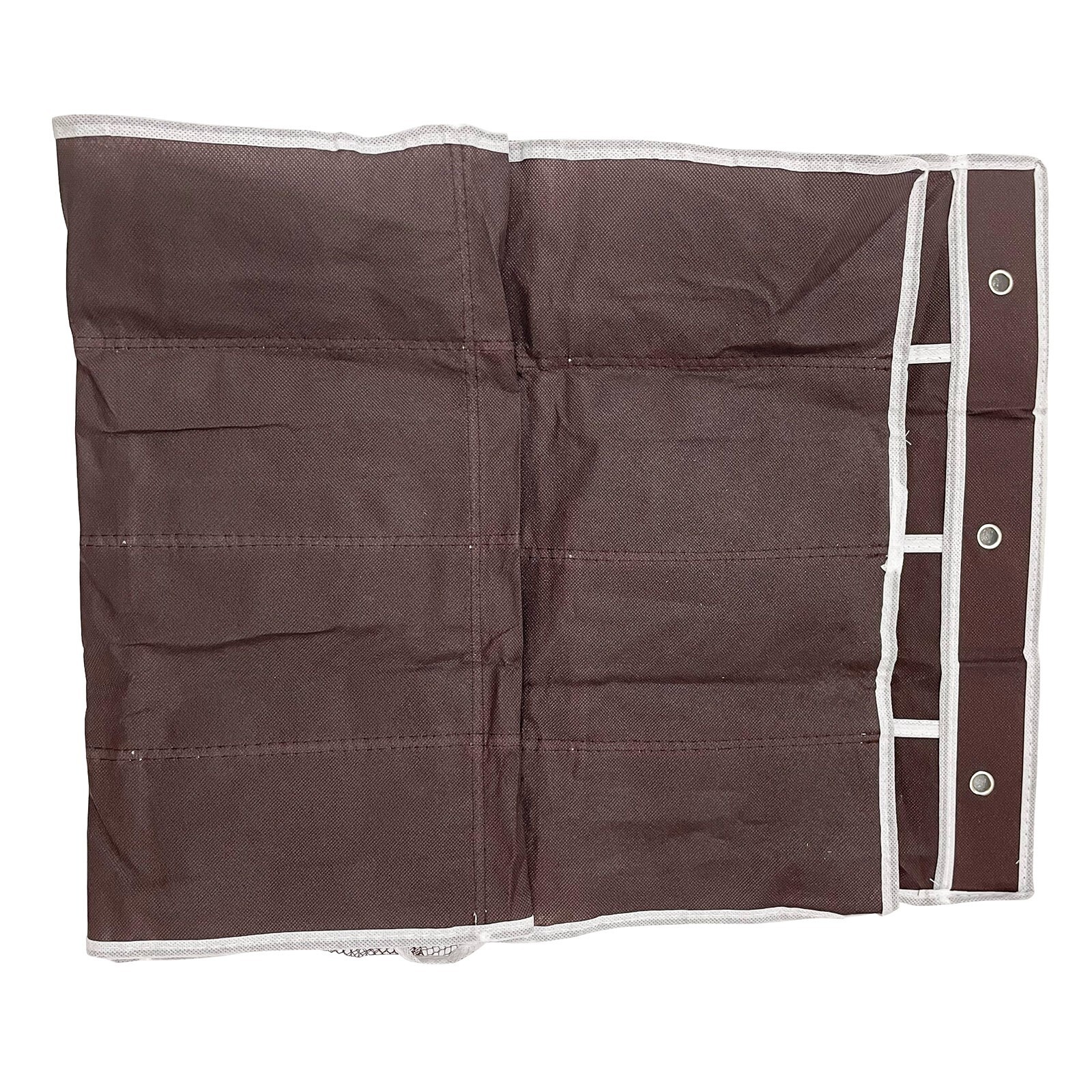 24 Pockets Door Wall Hanging Storage Bag Brown Portable Hanger Bag With Hook