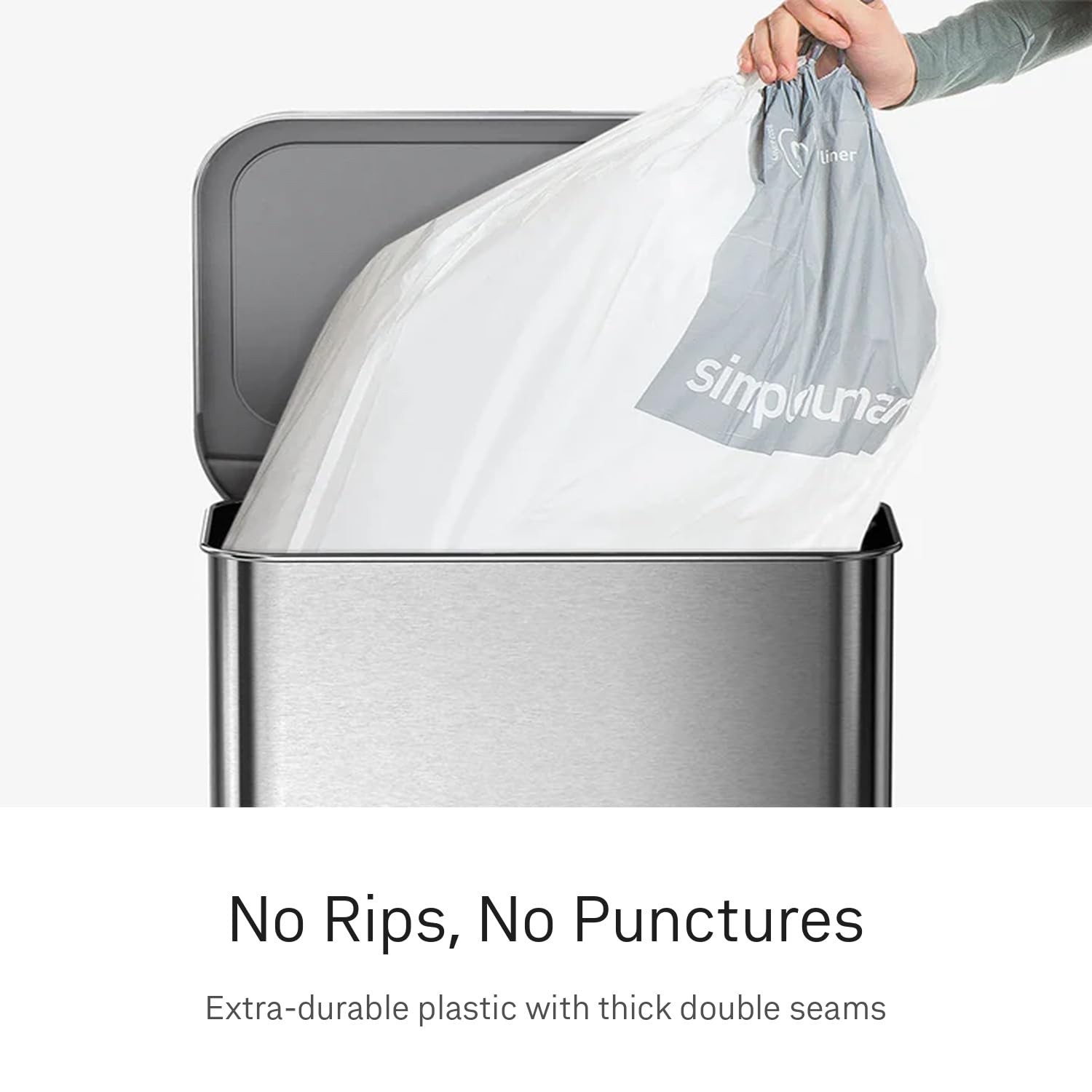 simplehuman Code R 100 Count Custom Fit Liners, 100 (Pack of 1), White