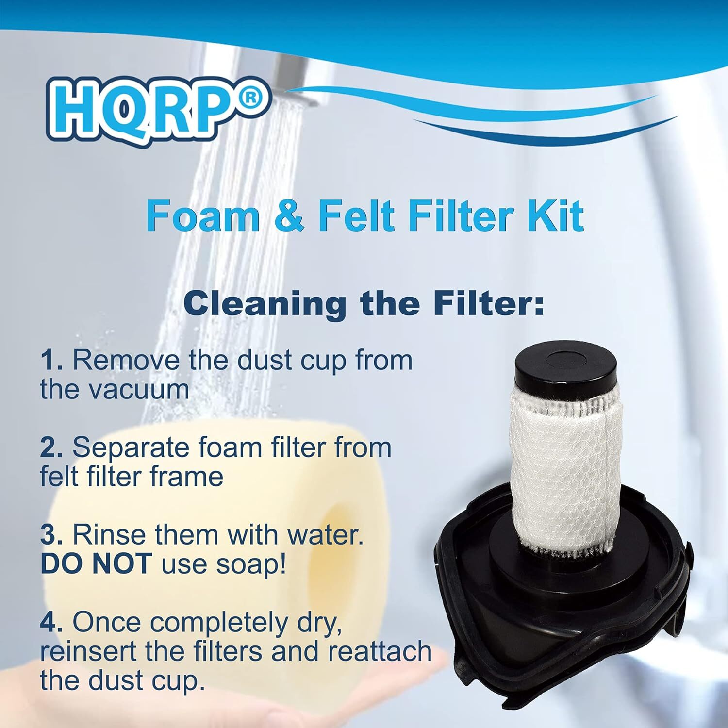 Foam & Felt Filter Kit for Shark Flex DuoClean HV390 HV391 HV392 HV394Q Upright