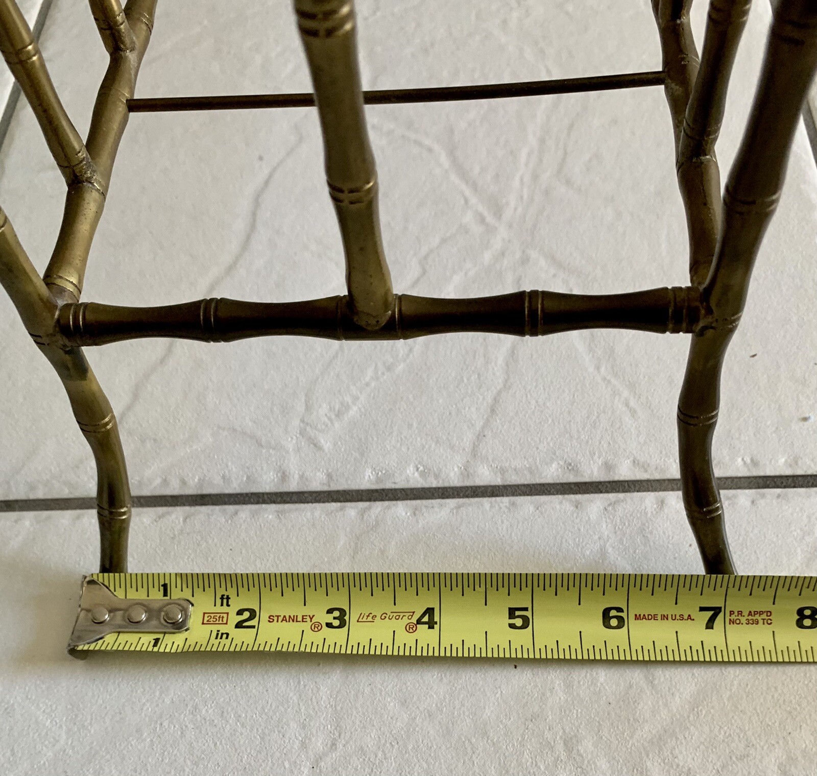 Solid Brass Magazine Newspaper Rack Mid Century Modern Design VTG 17” X 13” X 6”