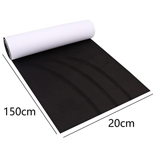 Y.A. LOTUS Microfiber Fabric Self-Adhesive Suede Look, 7.87″x59″ Black 1.0