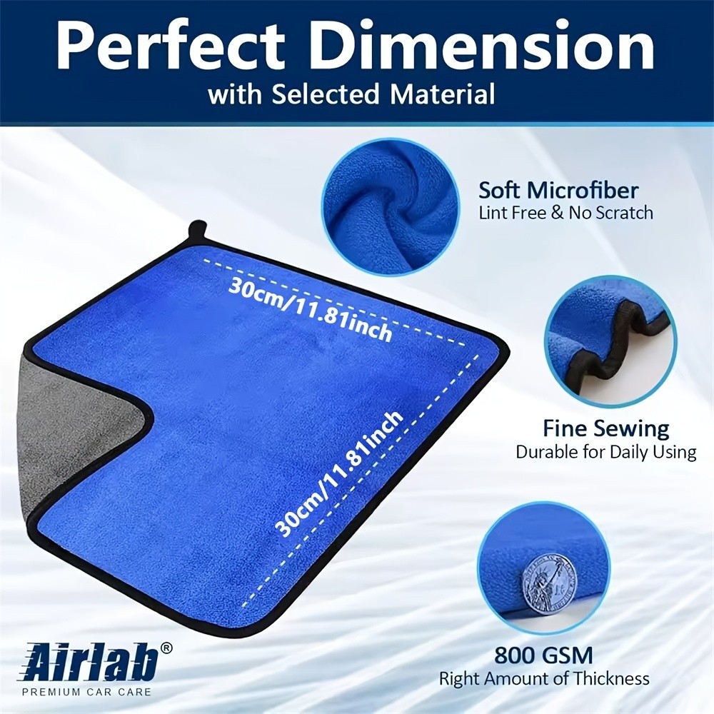 5 Pack Premium Microfiber Car Drying Towels Ultra Absorbent Auto Detailing Cloth