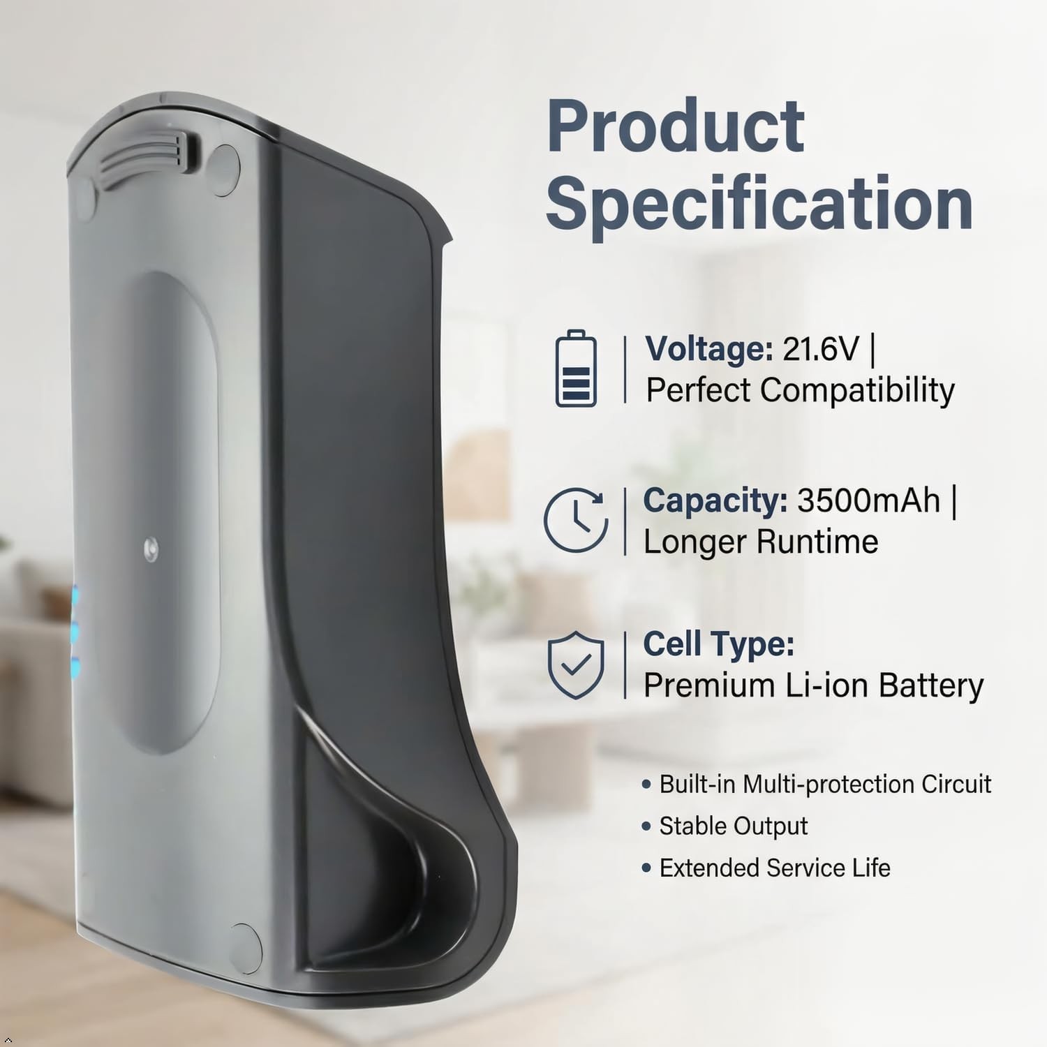 XSBT620 Vacuum Replacement Battery for Shark IZ362H IZ363HT IZ163H IZ162H