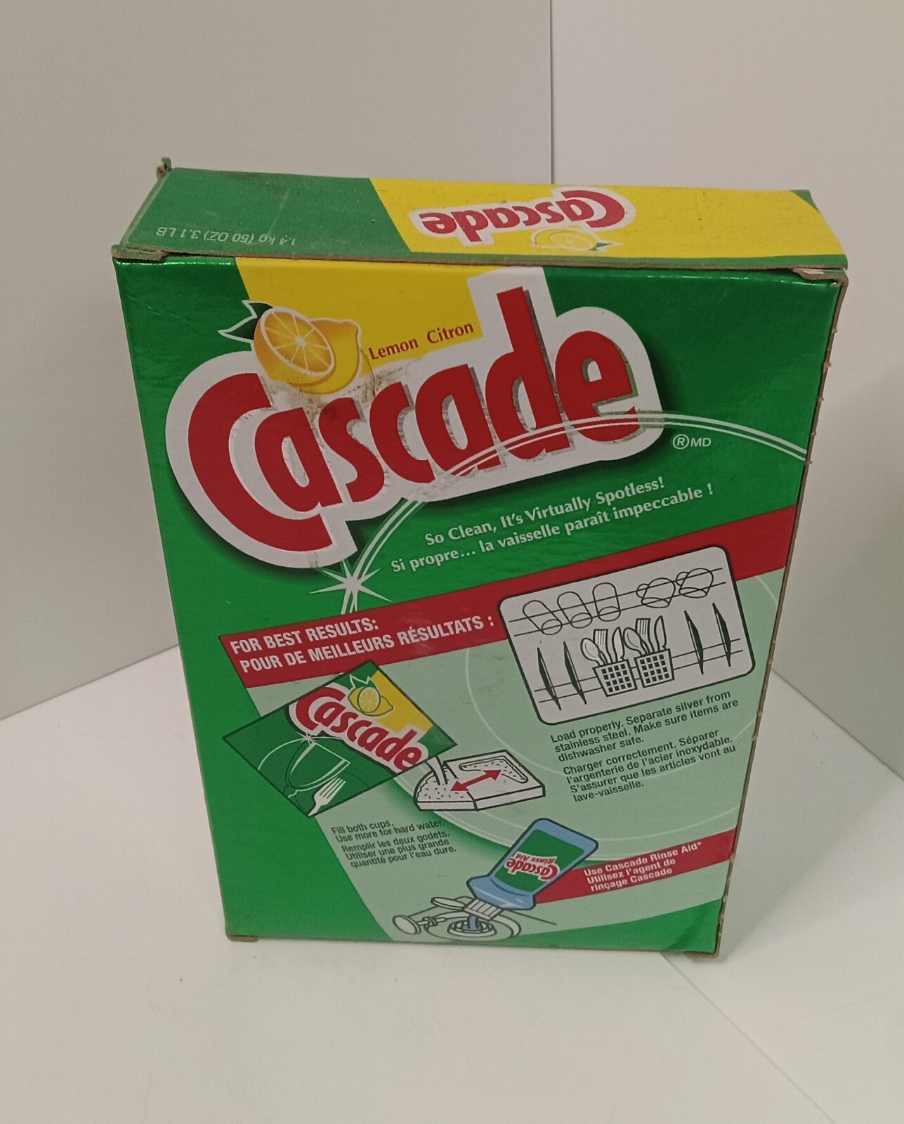 Cascade Lemon 1990s VINTAGE dishwasher powder 2.5Lbs Left Pure Rinse Formula
