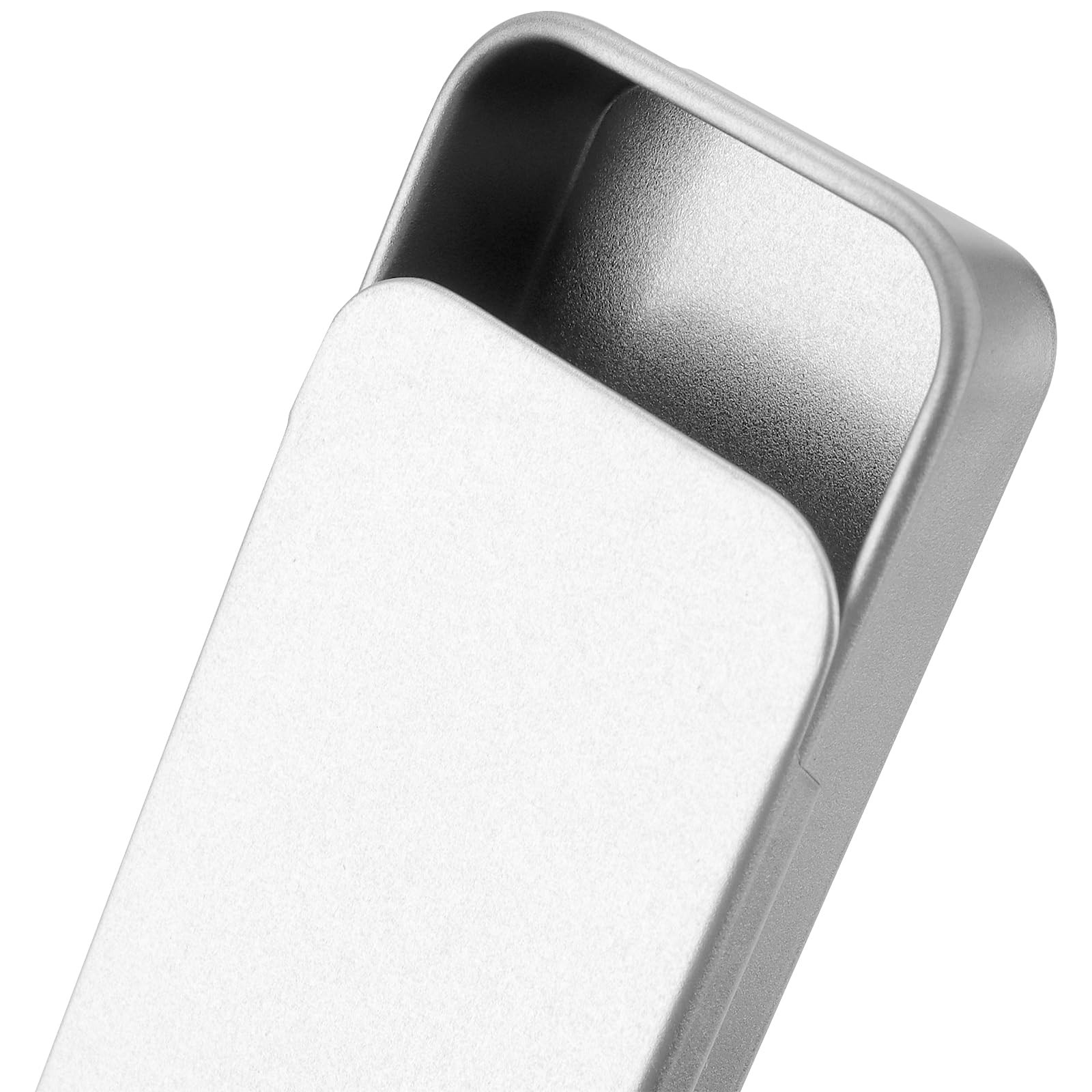 60 PCS Metal Slide Top Tin Containers, 2.36 x 1.33 x 0.43 Inch Metal Rectangu…