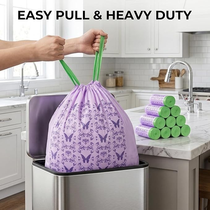Fresh Scent Tall Kitchen Trash Bags with Drawstring, 100-Count