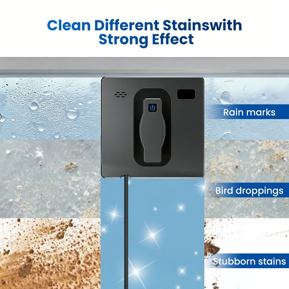 Smart Window Cleaner Robot Automatic Double Spray Head 50ml Water Tank Remote