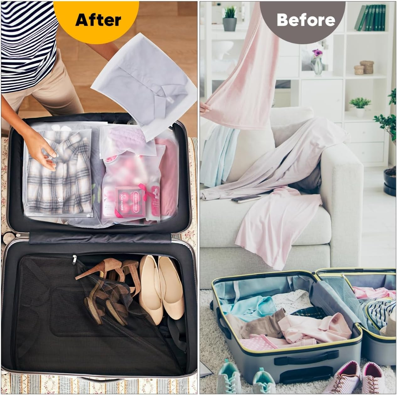14X16 Inch Plastic Bags for Clothes Frosted Bags 50Pcs No Vent Holes | Zipper Po