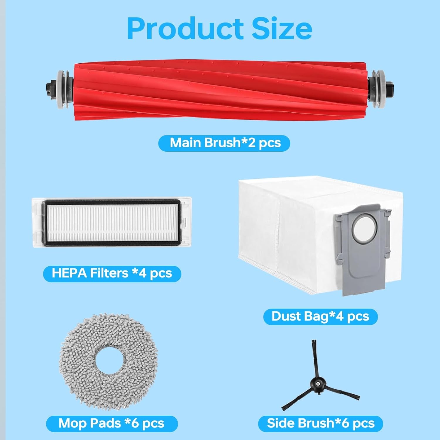 24 Pack Accessories for Roborock Q Revo Qrevo S Pro Plus Max Maxv Master Robot