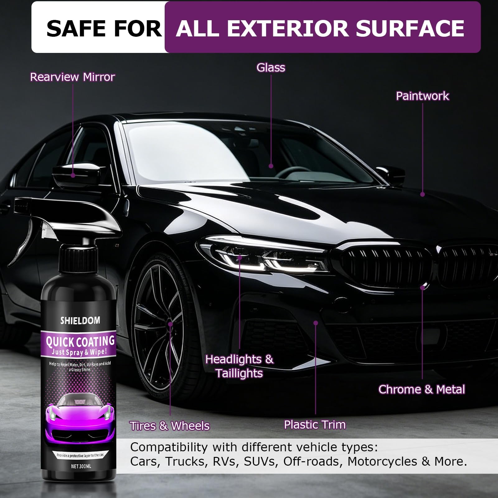 Quick Effect Coating Agent Car Ceramic Coating Spray for Shine & Protection S…