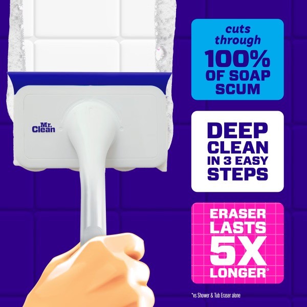 Magic Eraser Shower & Tub Scrubber, Lavender Starter Kit, 1 Scrubber