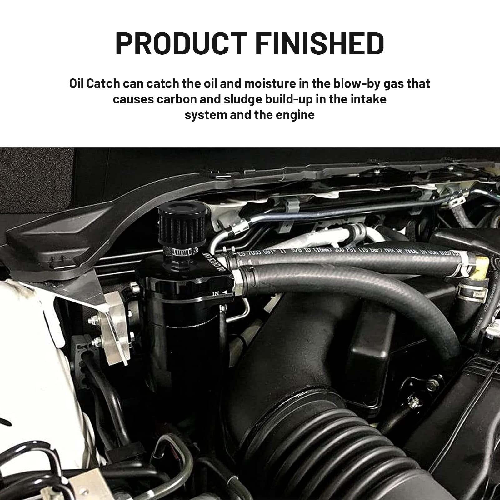 350ML Oil Catch Can 2 Port Separator Tank For Ford F150 2.7 3.5 5.0L 2011-2021