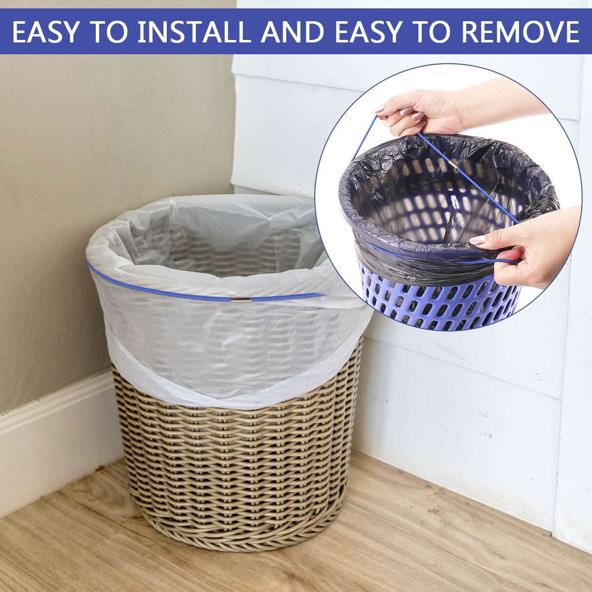 3 Pack Trash Can Bands Garbage Bag Elastic Bands Durable Rubber Band Fit 13-30 G