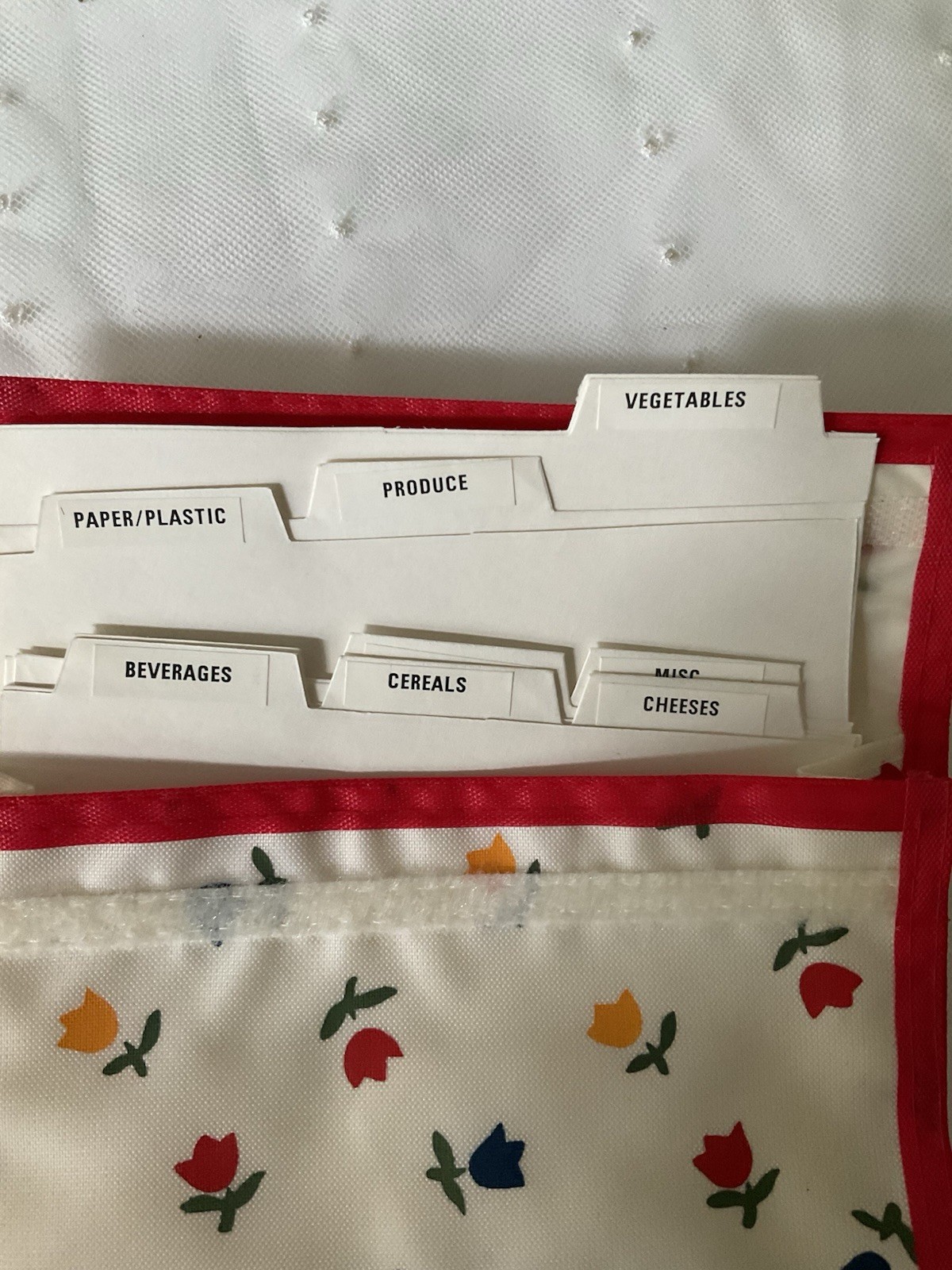 Coupon Organizer Dividers Labeled Primary Colors Tulip Flowers Taiwan Good Cond