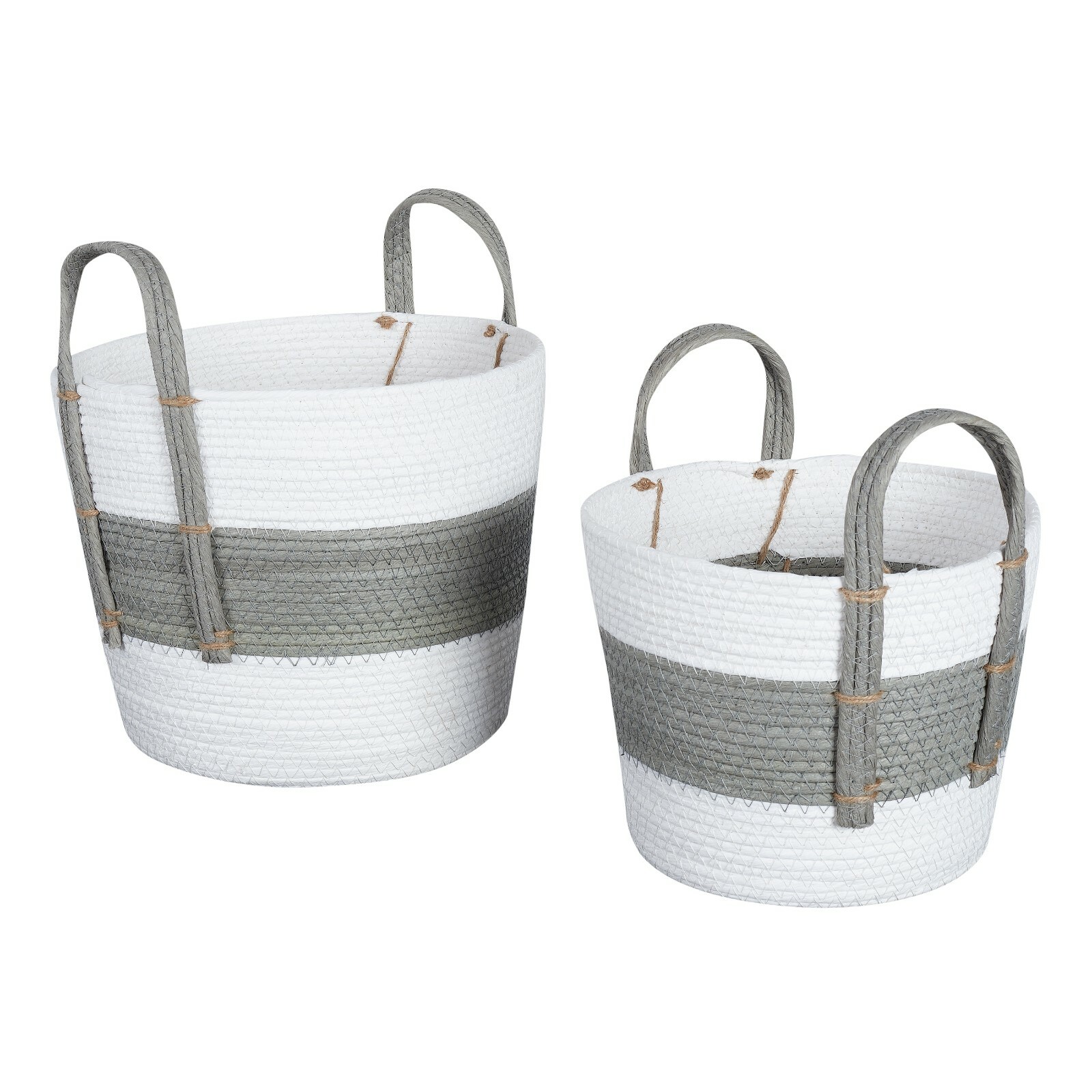 Mainstays Paper Rope Baskets, Set of 2, 11.75″ and 10.5″, Storage