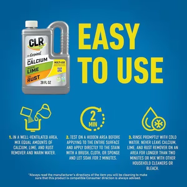 CLR 28 oz. Calcium, Lime and Rust Remover (1-Pack )EPA Safer Choice, bleach