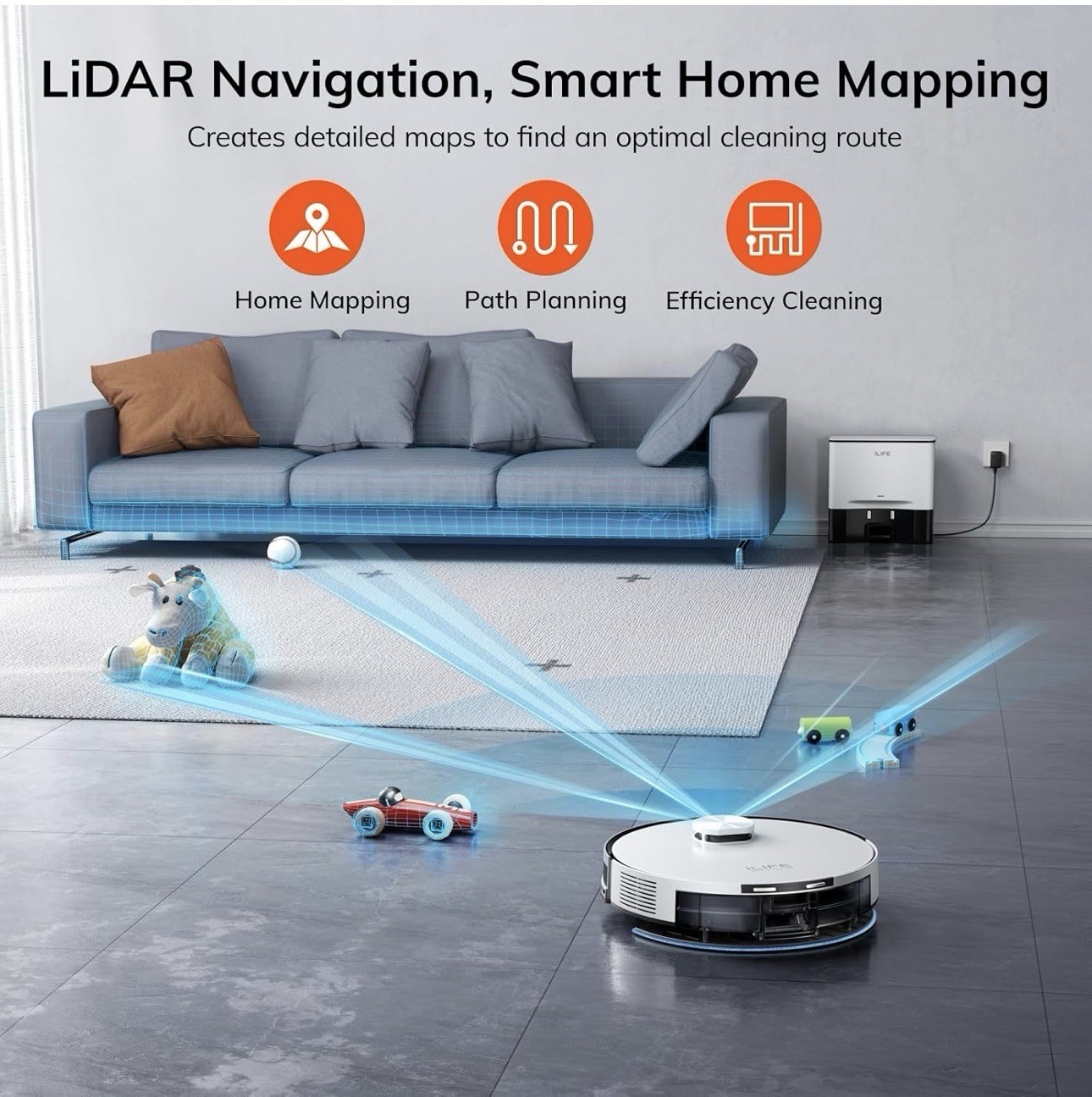 New ILIFE A30 Pro Robot Vacuum and Mop, Self Emptying Station for 60 Days