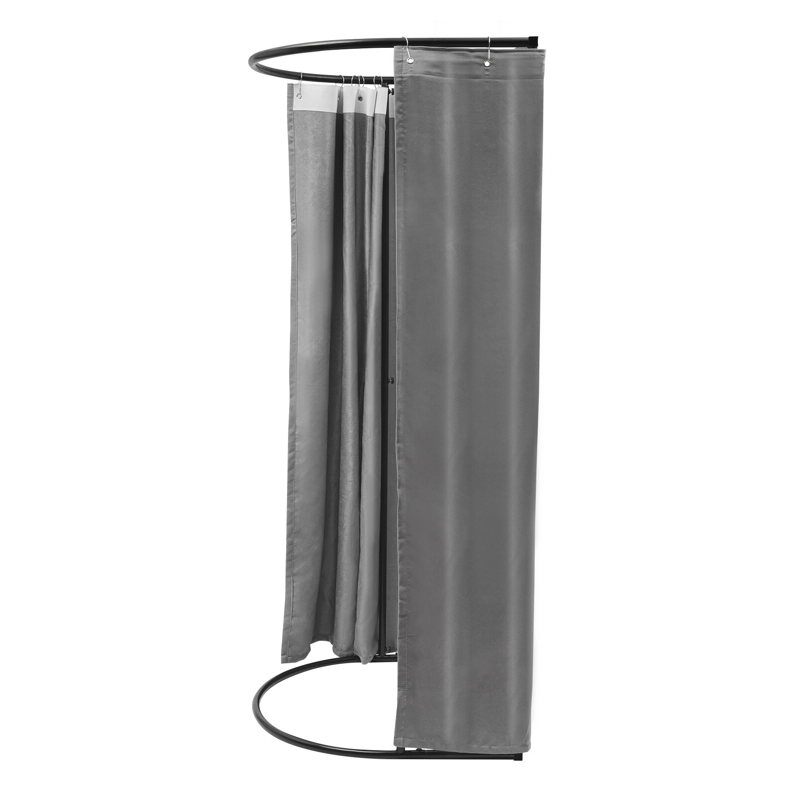 Fitting Room with Grey Shading Curtain, Portable Clothing Store Dressing Room
