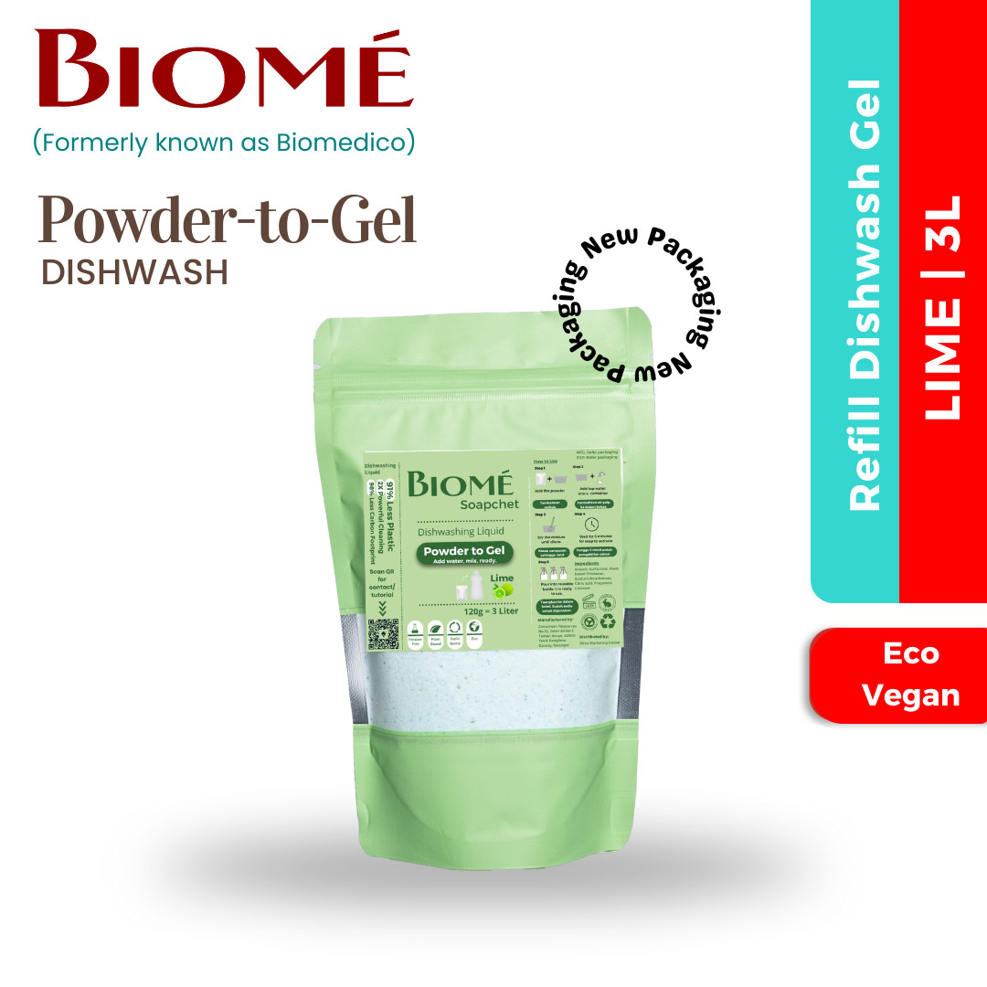 [8 Pack] MALAYSIA Powder-to-Gel Dishwash Soap 120g – 101 fl oz [Free Shipping]