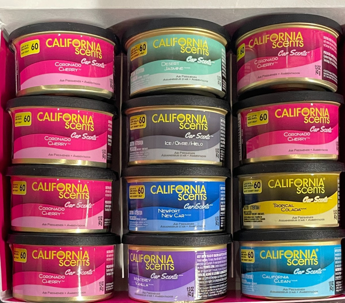 California Scents Spillproof Car Air Freshener, Variety 12 Pack