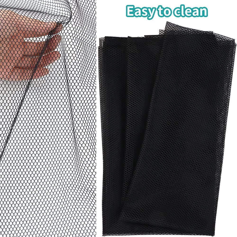 Mesh Netting Soft Slightly Stretchy Fabric 62 x 59 Inch Black