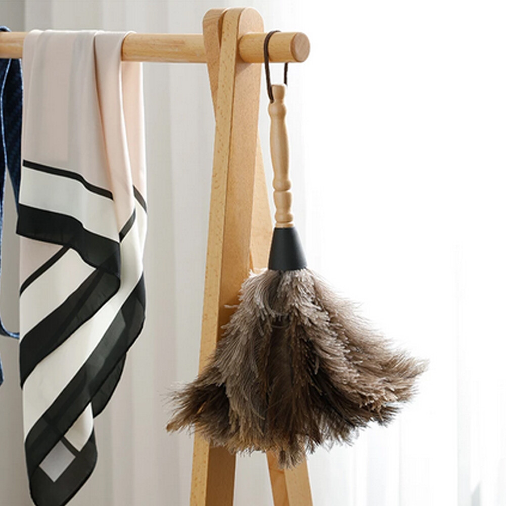 13″ Ostrich Feather Duster Durable Dust Collecting Cleaning Tool In Wool Shop^^