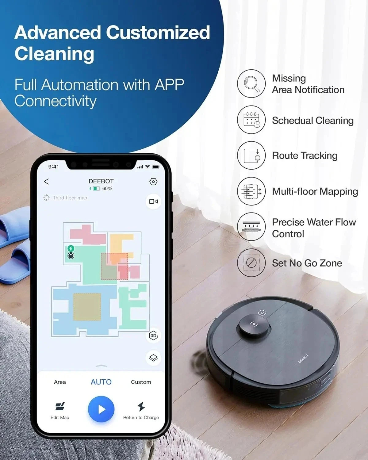 Ecovacs Deebot Ozmo T8 AIVI Robot Vacuum and Mop
