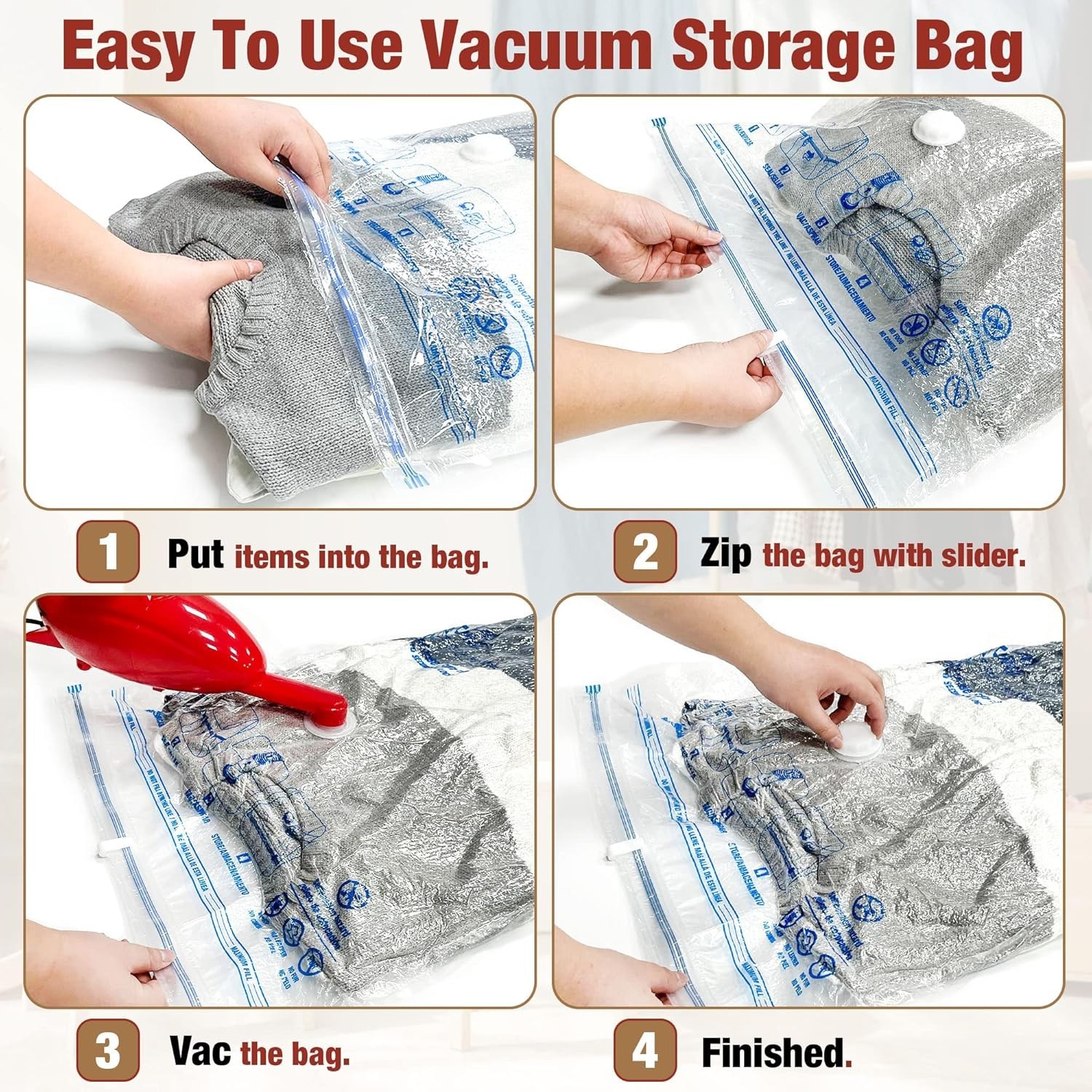 Effortless 10 Large Vacuum Storage Bags – Protect & Organize Clothes & More
