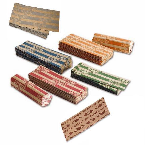 COIN WRAPPERS – ANY AMOUNT – ANY MIX – Penny Nickel Dime Quarter Half or Dollar+
