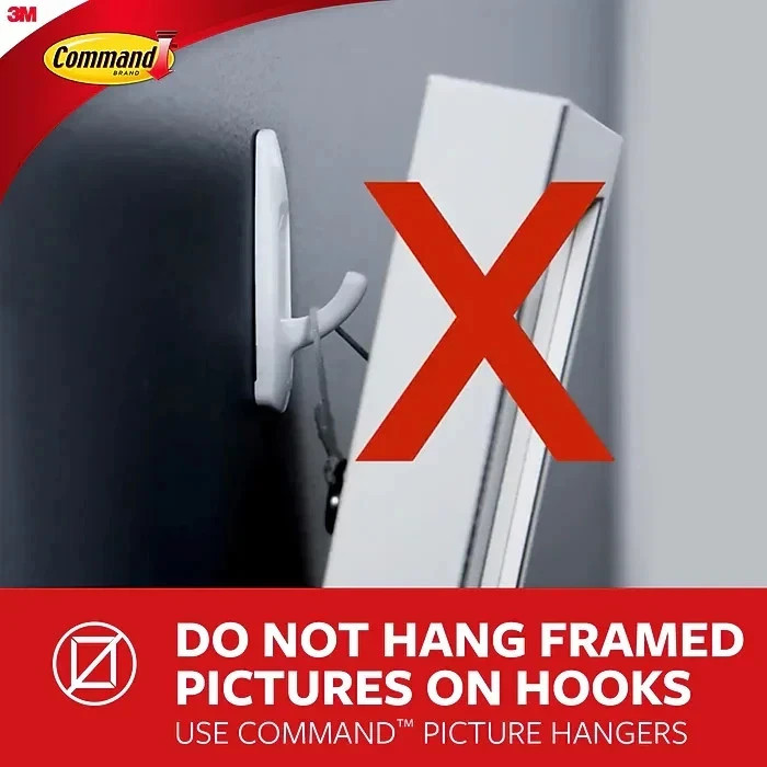 New Command Medium Wire Hooks – 16 Hooks, 20 Strips – Lot of 3 Packs – White