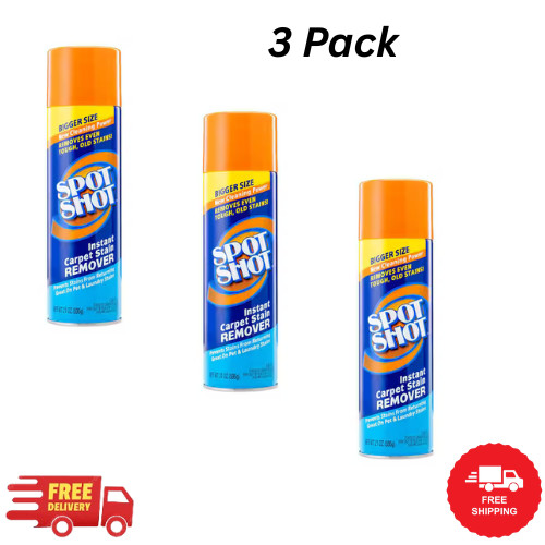 Lot of 3: Spot Shot Instant Carpet Stain Remover Aerosol, 21 oz. Cans