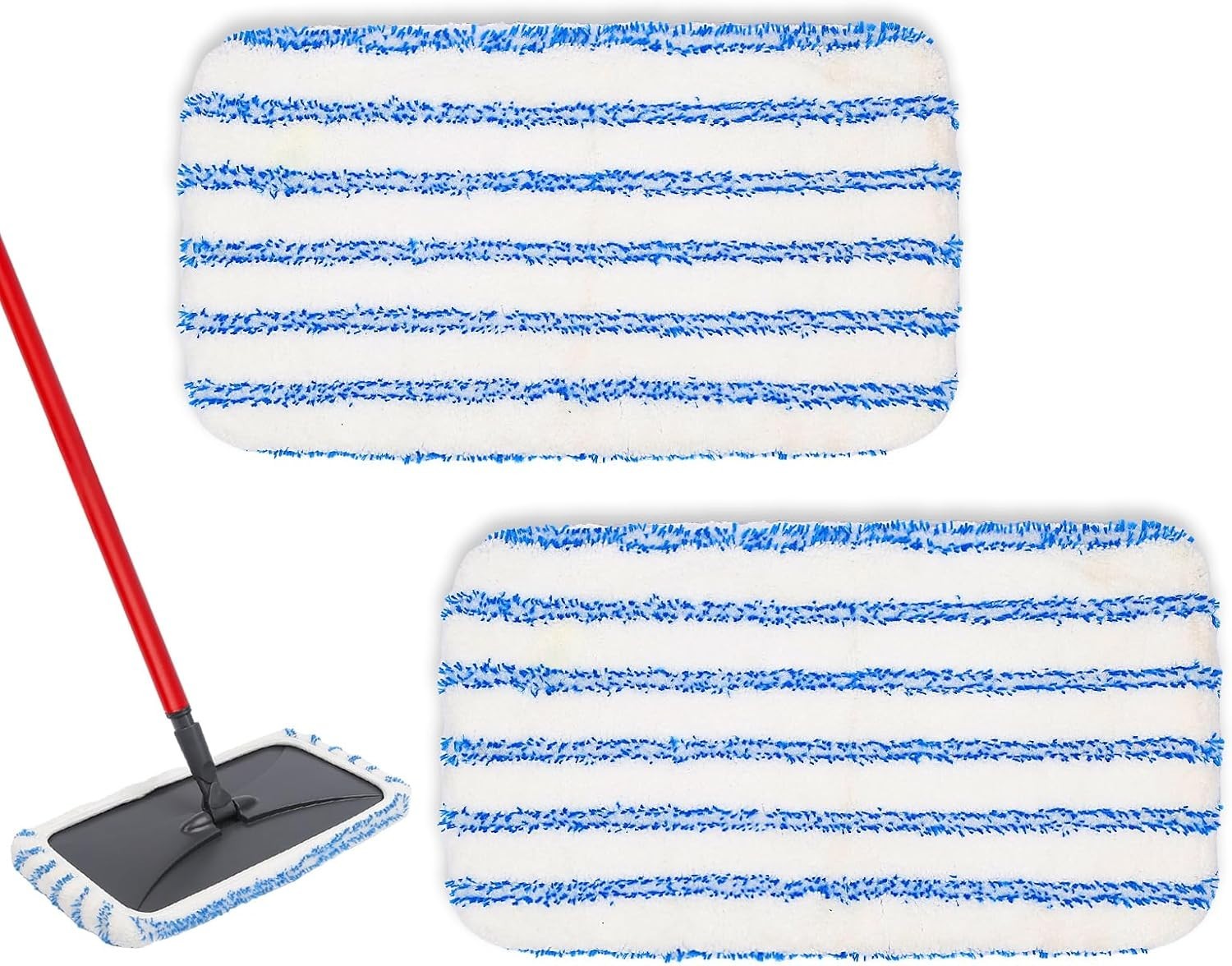 Effortless Cleaning with 2-Pack Reusable Microfiber Mop Pads for All Surfaces