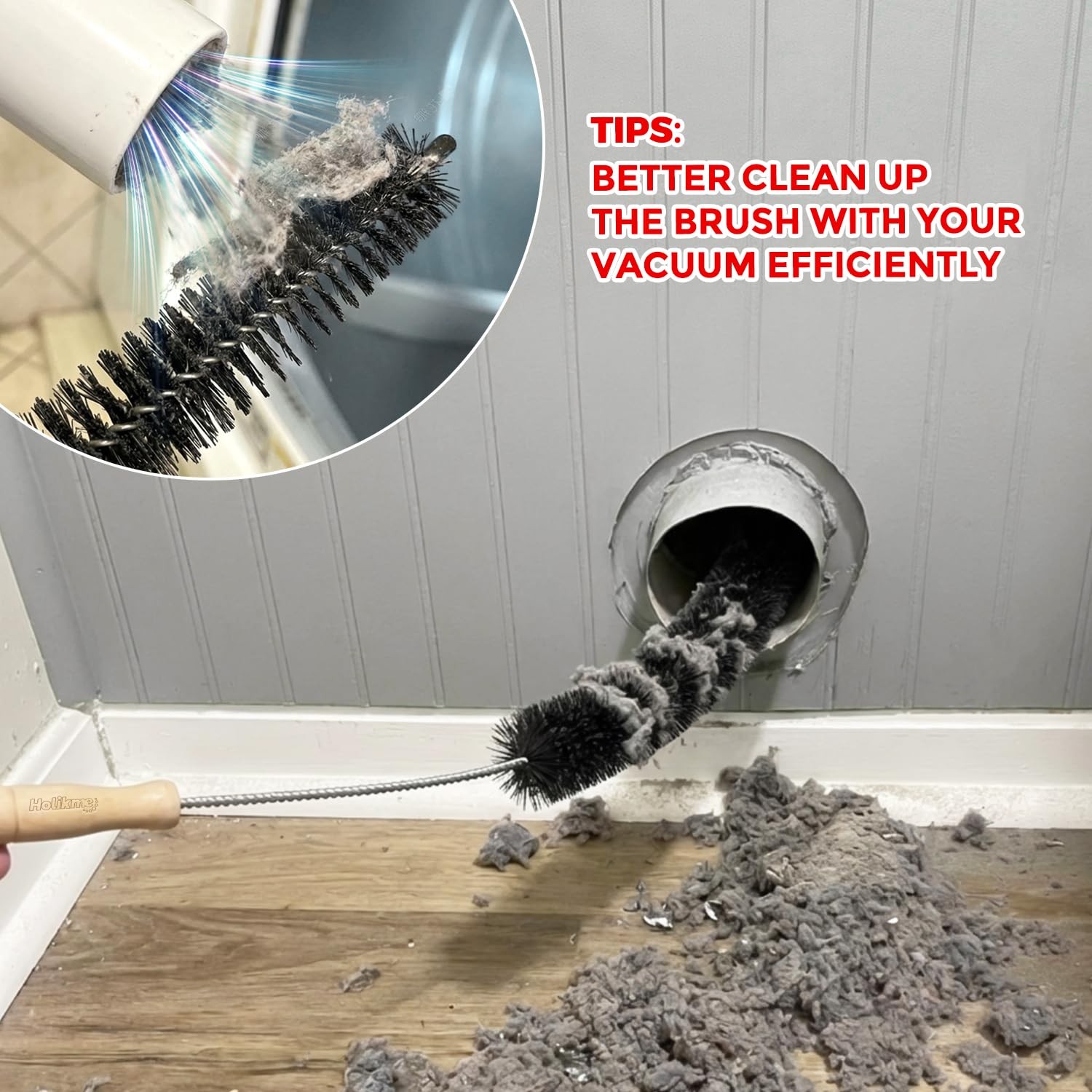Holikme Dryer Vent Cleaner Kit, 3 Pieces Dryer Lint Brush Household Supplies …