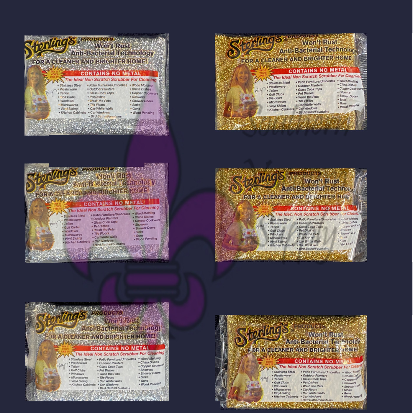 SIX Sterling Non Scratch Sterling’s Sponges Scrub Pads