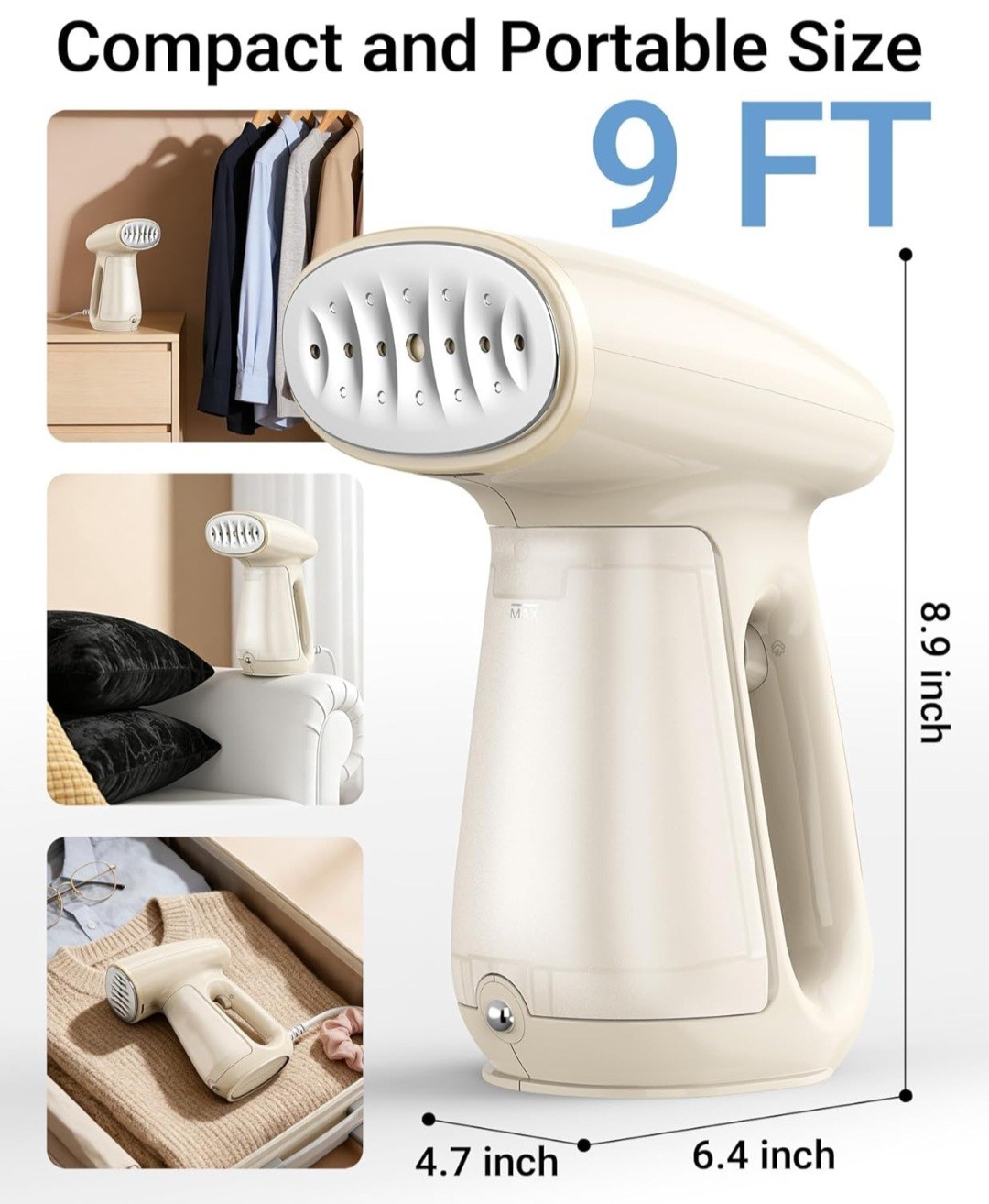 Bear Steamer for Clothes, Handheld Clothes Steamer,1300W Strong Power Garment…