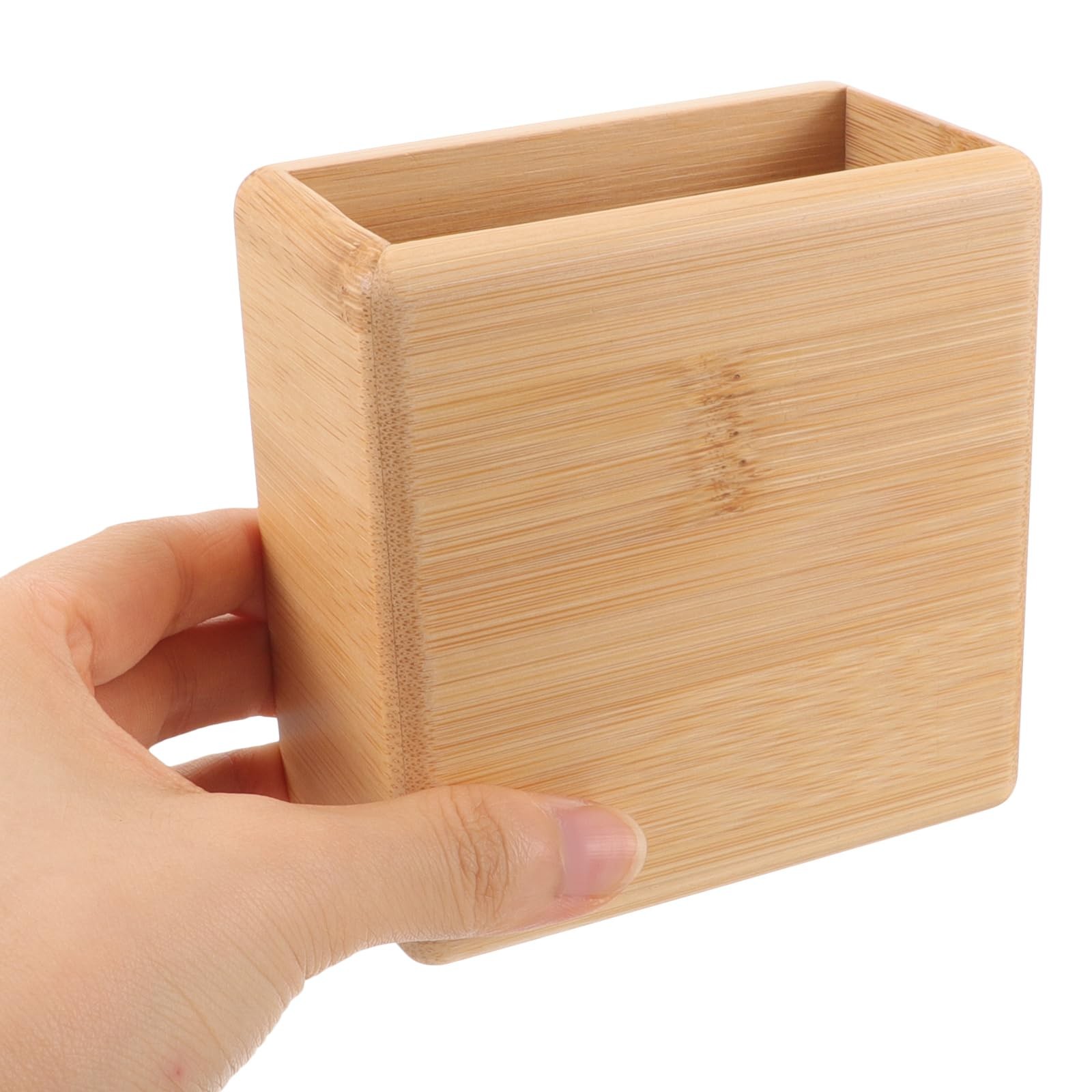 Wall-Mounted Remote Control Holder Bamboo Natural Storage Organizer