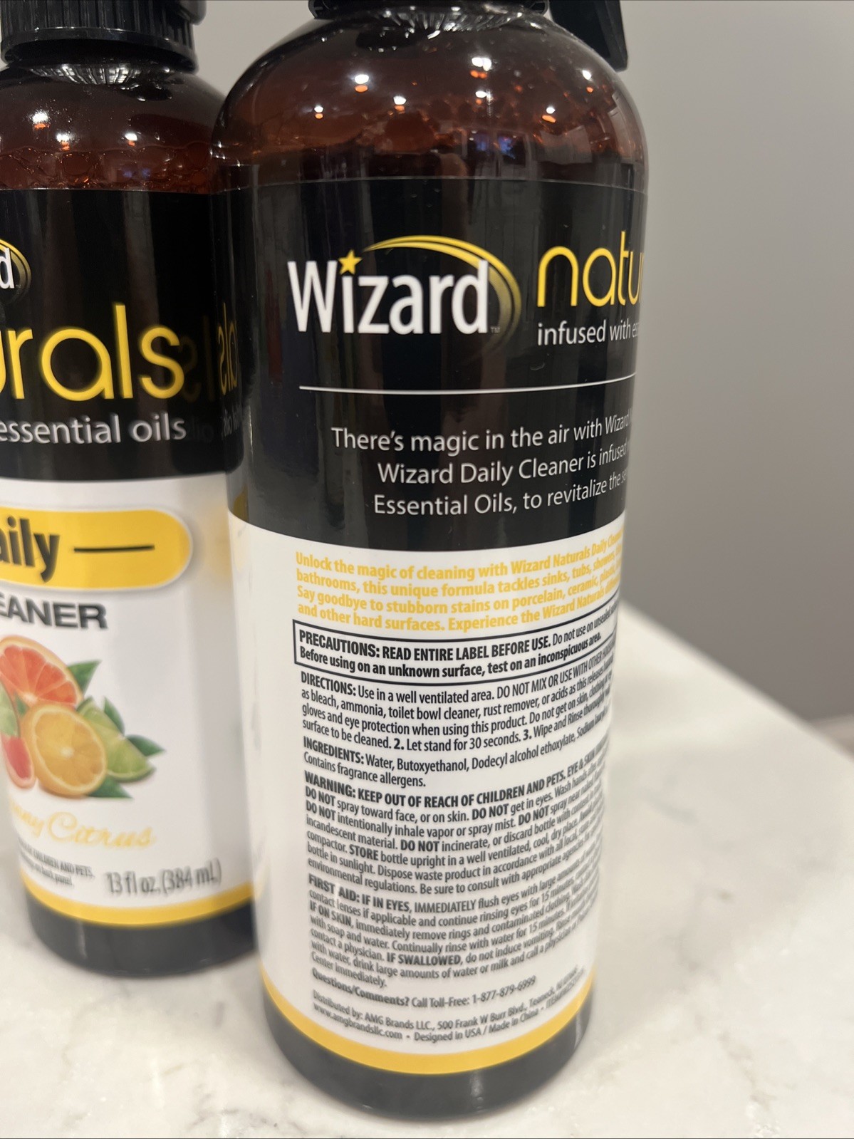 Wizard Naturals In W/Essentials Oils Daily Cleaner Sunny Citrus 13oz 2 Bottles